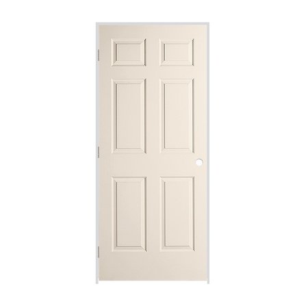 CODEL DOORS 24" x 80" x 1-3/8" Primed 6-Panel Colonist Molded Hollow Core 4-9/16" RH Prehung Door 2068MHCCOLRH26D4916